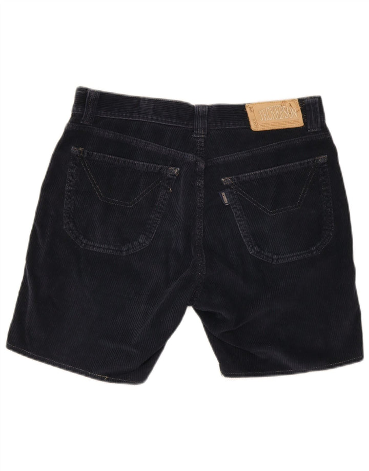 Jeckerson Mens Corduroy Shorts W33 Medium Navy Blue Cotton