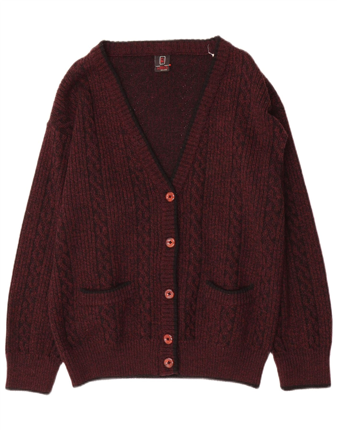 Rinaldi Womens Cardigan Sweater UK 14 Large Maroon Wool