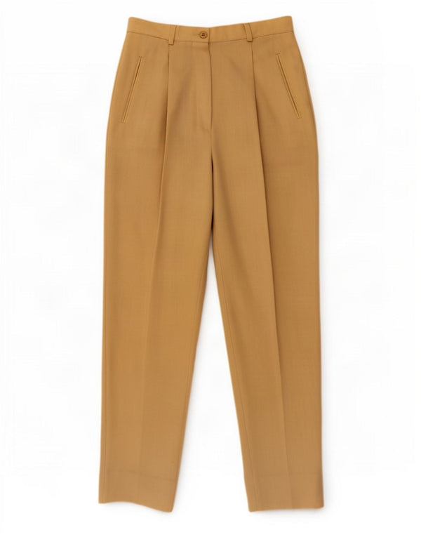 Emporio Armani Womens High Waist Casual Trousers IT 42 Medium W26 L28 Beige