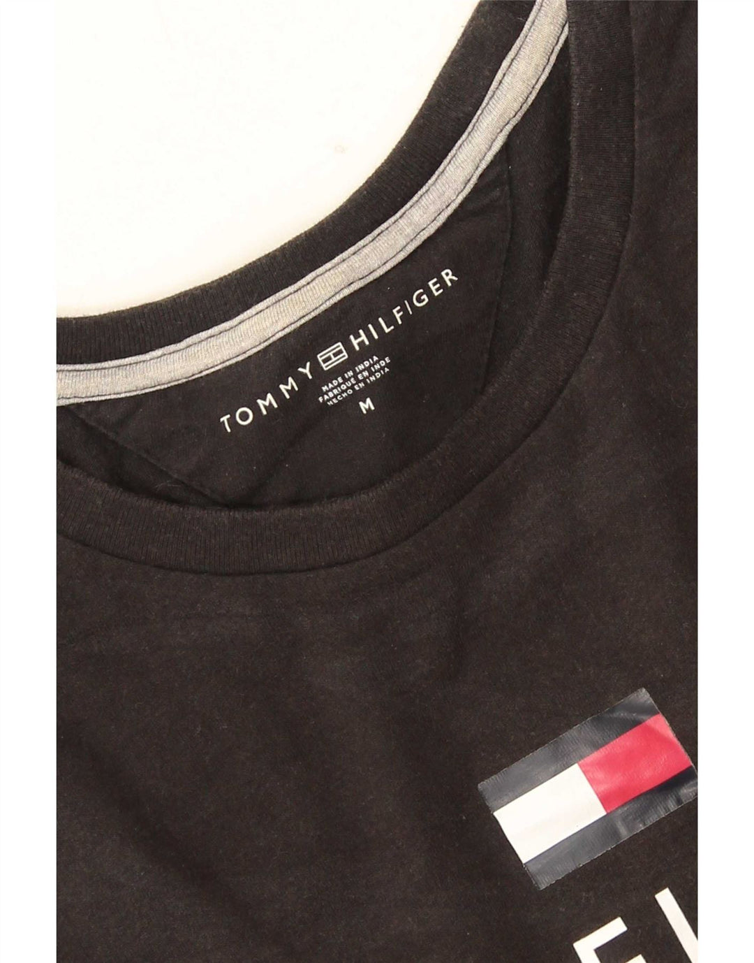 Tommy Hilfiger Mens Graphic T-Shirt Top Medium Black