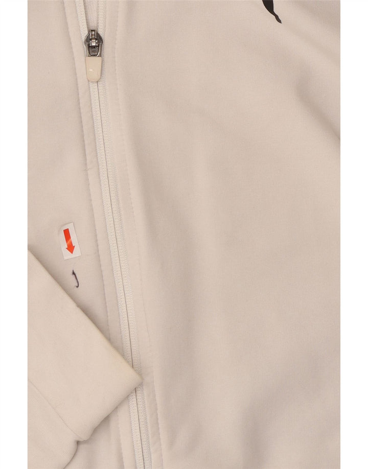 PUMA Womens Graphic Zip Hoodie Sweater UK 10 Small White Colourblock