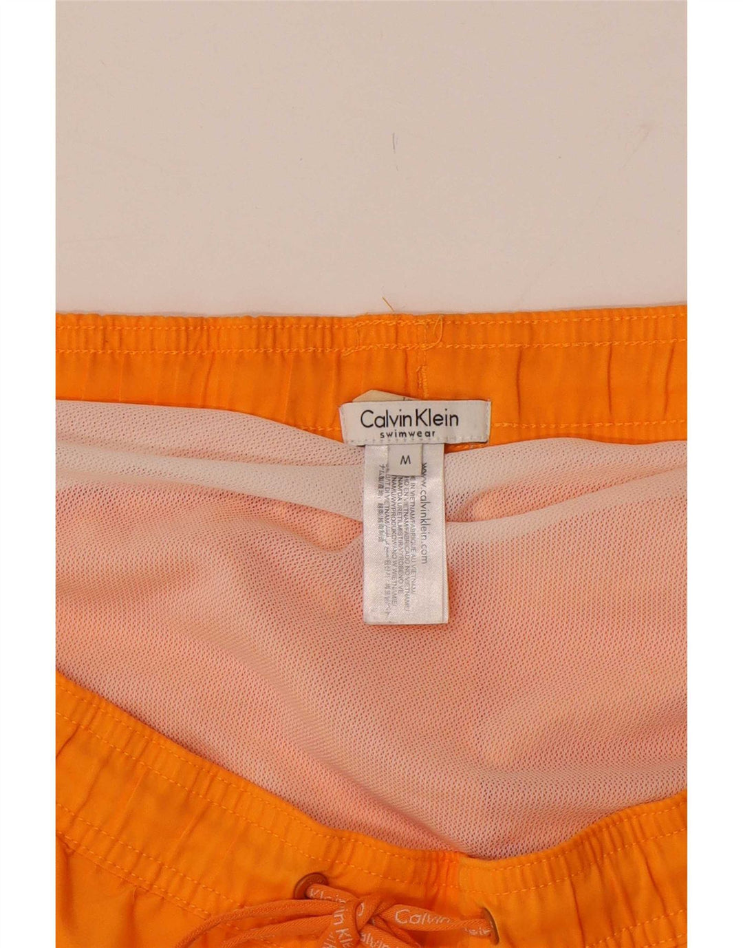 Calvin Klein Mens Graphic Swimming Shorts Medium Orange Colourblock