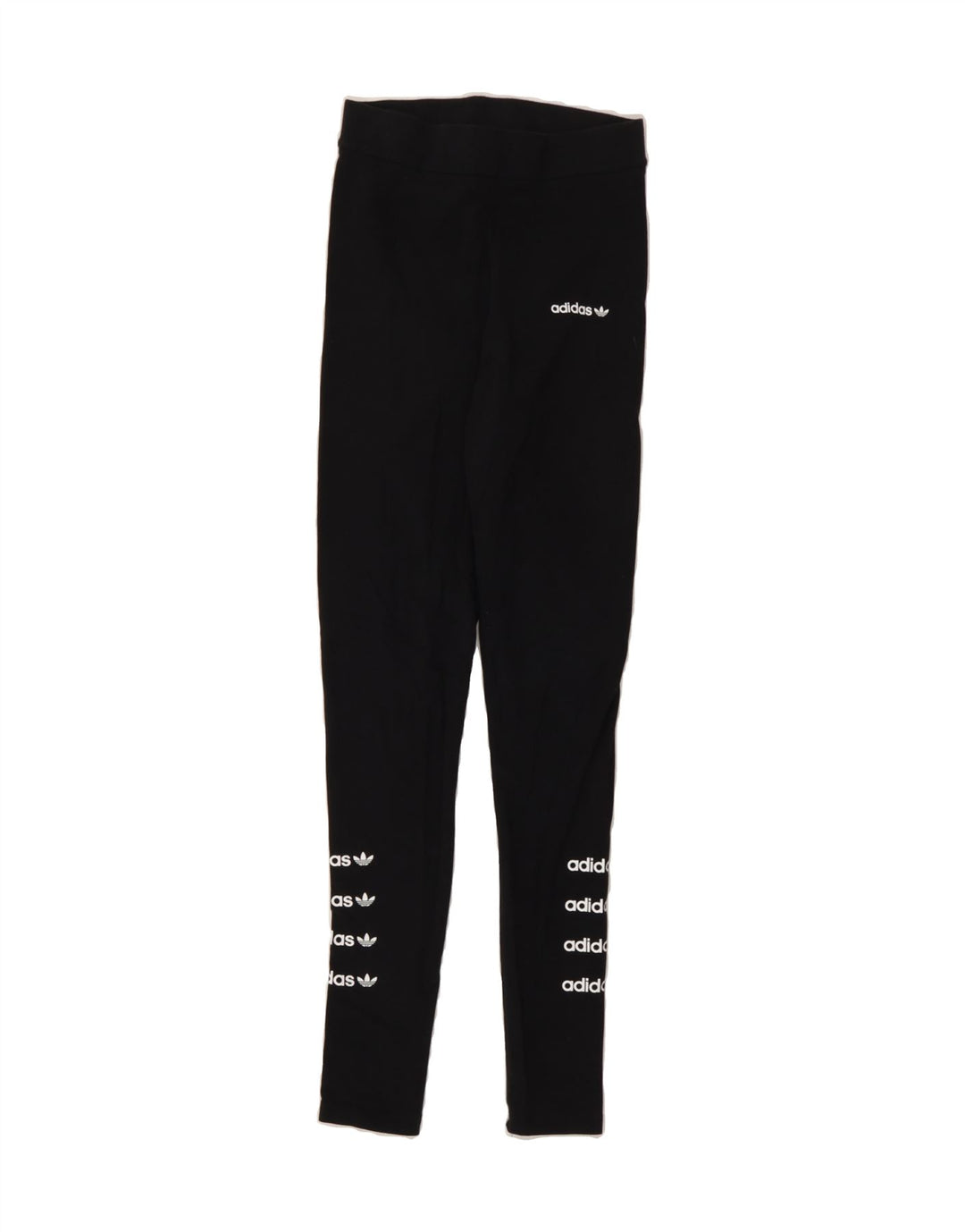 ADIDAS Womens Graphic Leggings UK 6 XS Black Vintage Adidas and Second-Hand Adidas from Messina Hembry 