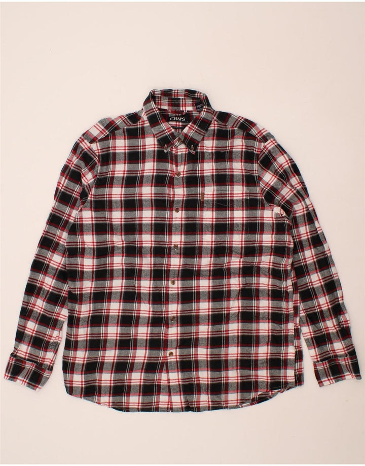 CHAPS Mens Big & Tall Shirt XL Black Check Cotton Vintage Chaps and Second-Hand Chaps from Messina Hembry 