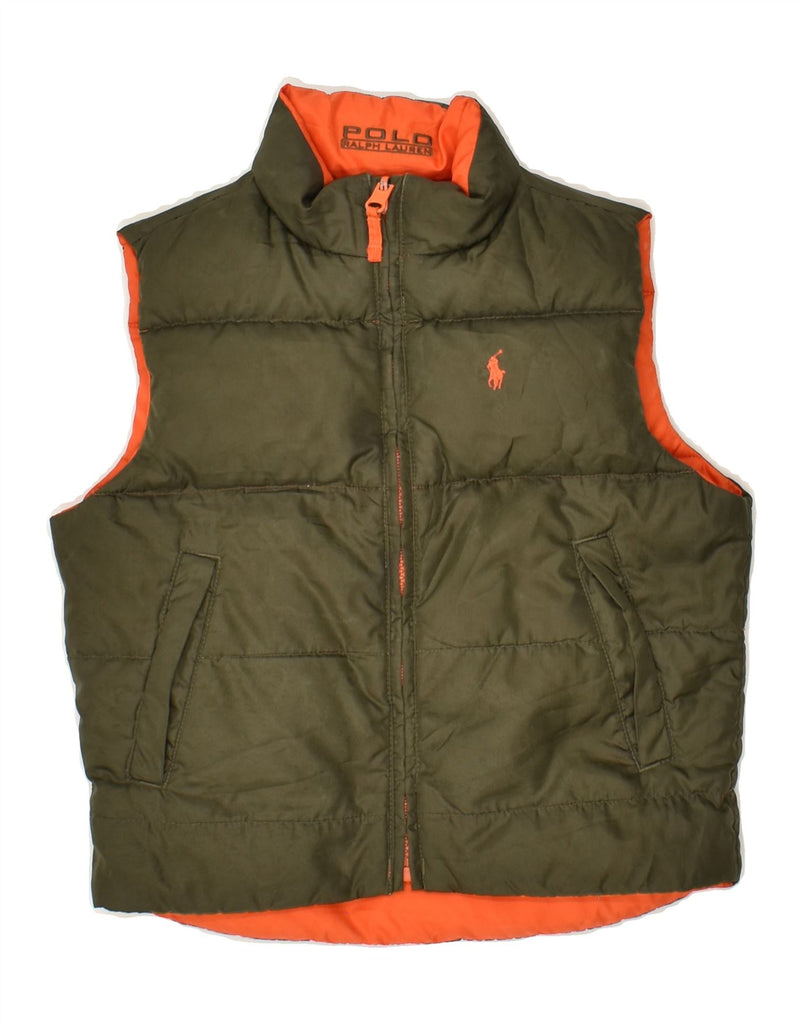 POLO RALPH LAUREN Boys Padded Reversible Gilet 9-10 Years Green | Vintage Polo Ralph Lauren | Thrift | Second-Hand Polo Ralph Lauren | Used Clothing | Messina Hembry 