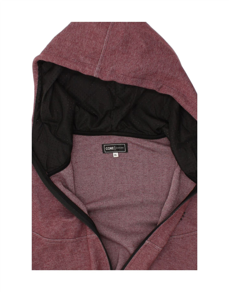 JACK & JONES Mens Zip Hoodie Sweater XL Maroon Colourblock Polyester | Vintage Jack & Jones | Thrift | Second-Hand Jack & Jones | Used Clothing | Messina Hembry 