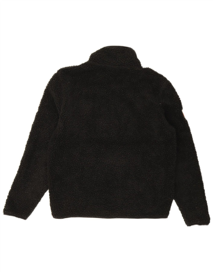 Superdry Mens Fleece Jacket UK 36 Small Black Polyester