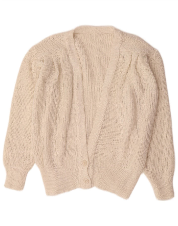Vintage Womens Cardigan Sweater UK 14 Medium White