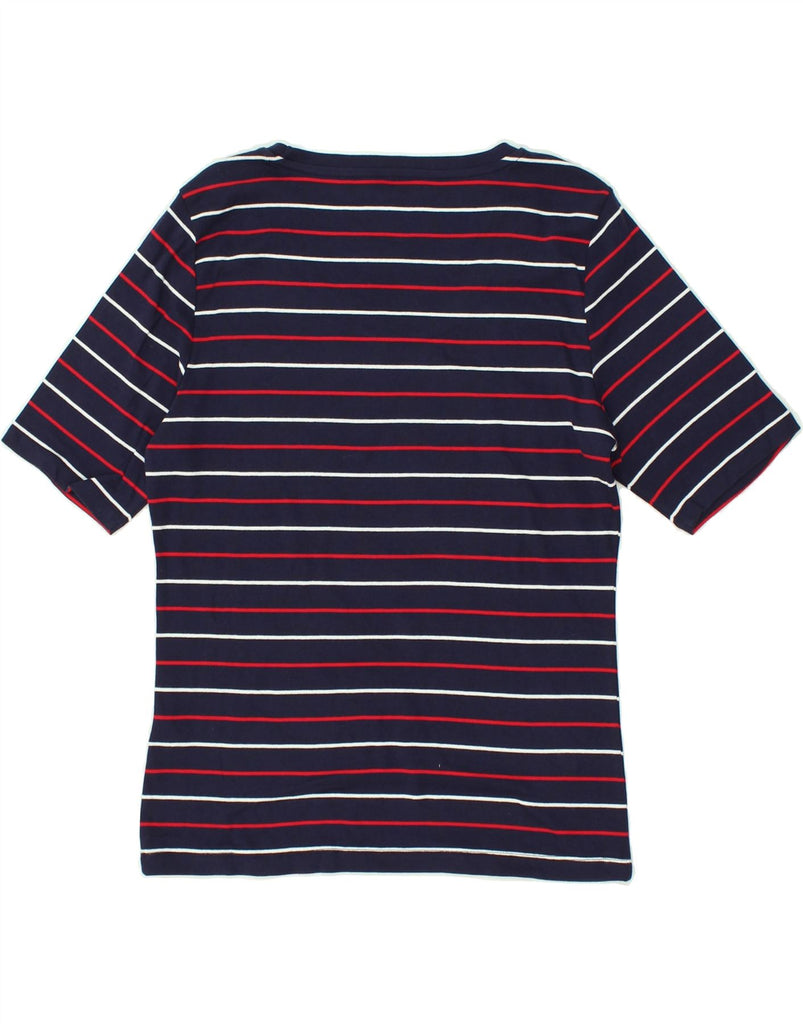 TOMMY HILFIGER Womens T-Shirt Top UK 18 XL Navy Blue Striped Cotton | Vintage Tommy Hilfiger | Thrift | Second-Hand Tommy Hilfiger | Used Clothing | Messina Hembry 
