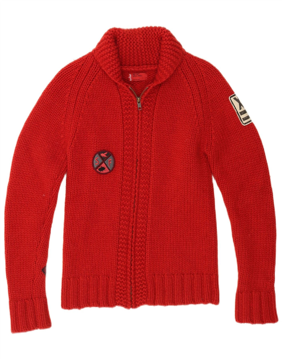 LEVI'S Girls Graphic Cardigan Sweater 10-11 Years Small  Red Wool