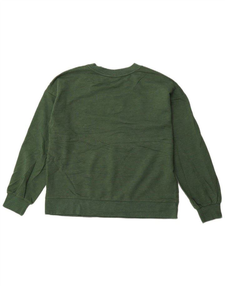 EDDIE BAUER Womens Sweatshirt Jumper UK 14 Medium Green Cotton