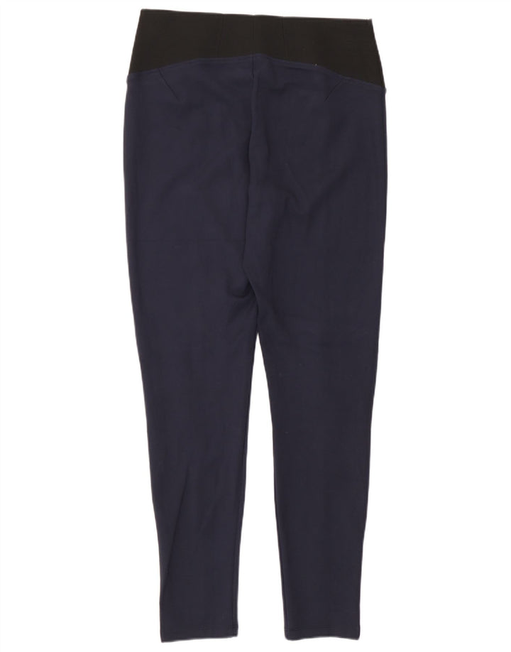 Marks & Spencer Womens Regular Fit Leggings UK 12 Medium Navy Blue Viscose