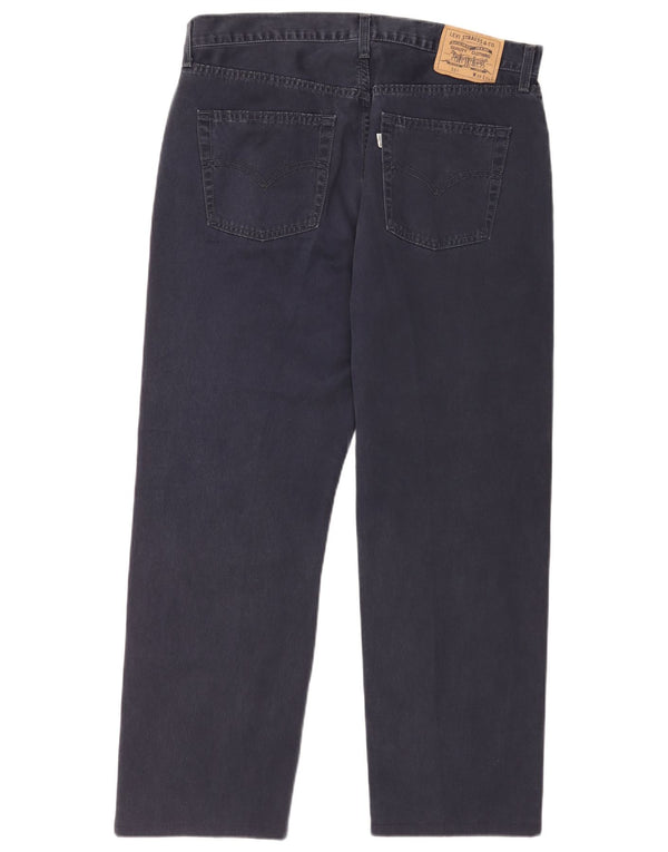 Levi's Mens 551 Straight Loose Fit Casual Trousers W38 L29 Navy Blue Cotton