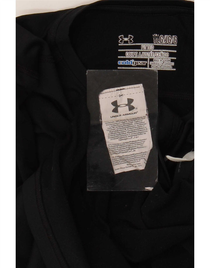 Under Armour Boys Cold Gear Graphic Top Long Sleeve 11-12 Years Large Black