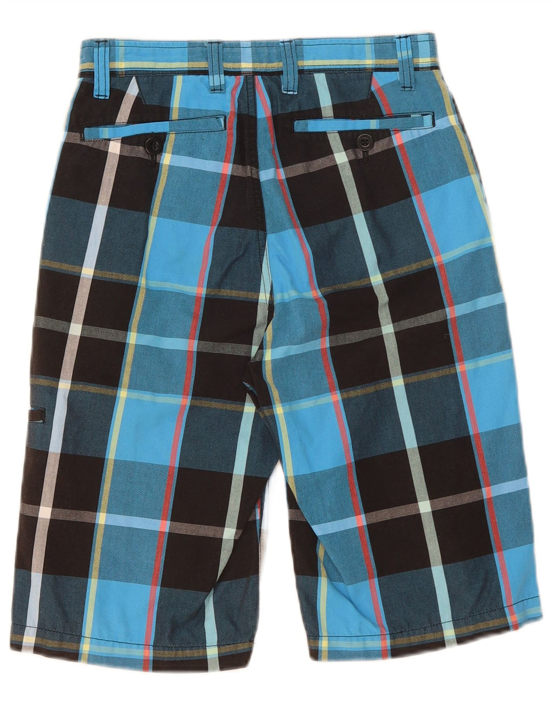 Vans Mens Cargo Shorts Small W28  Blue Check Cotton