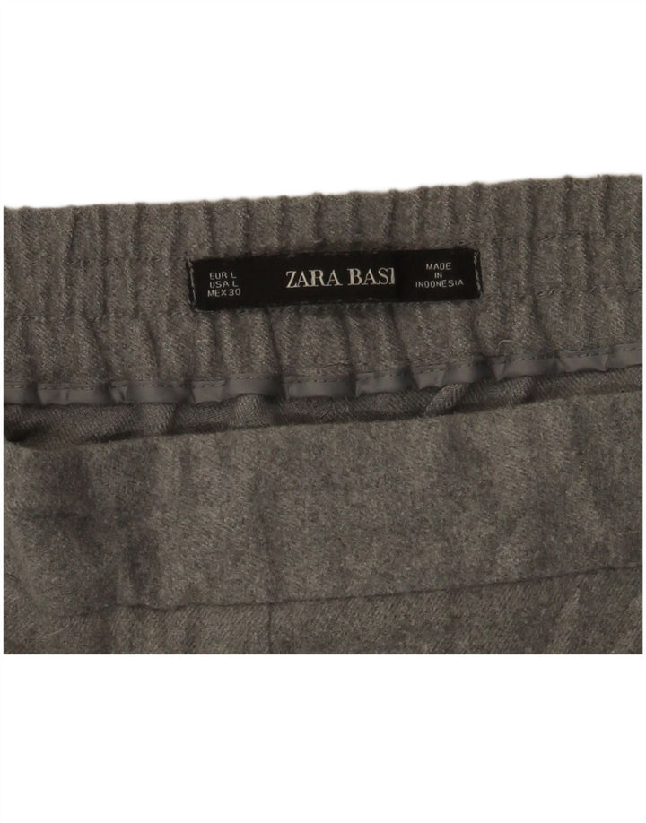 Zara Womens Cropped Trousers Large W30 L25 Grey