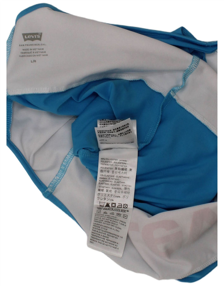 Levi's Womens Graphic Swimwear Large Blue Polyester Sports