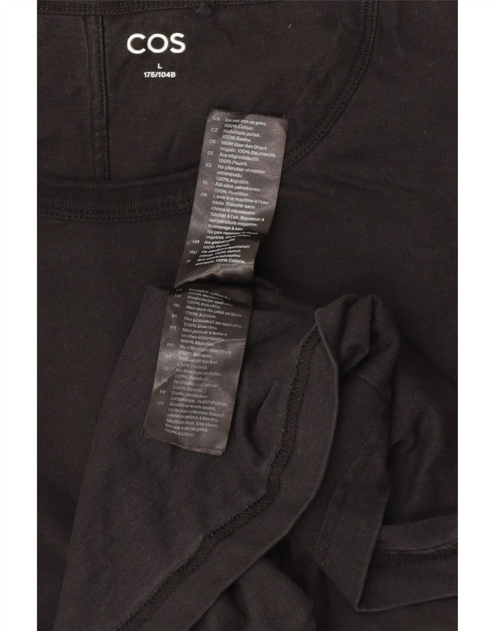 Cos Mens Top Long Sleeve Large Grey Cotton