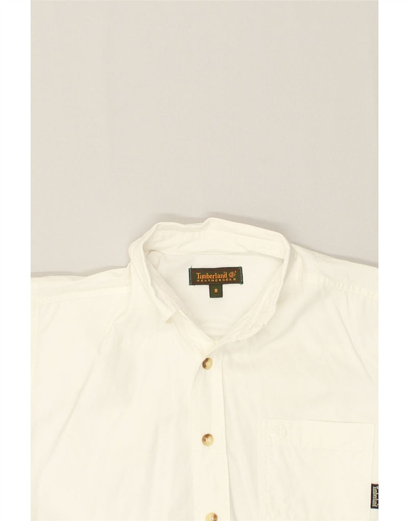 TIMBERLAND Boys Short Sleeve Shirt 7-8 Years White Cotton | Vintage Timberland | Thrift | Second-Hand Timberland | Used Clothing | Messina Hembry 