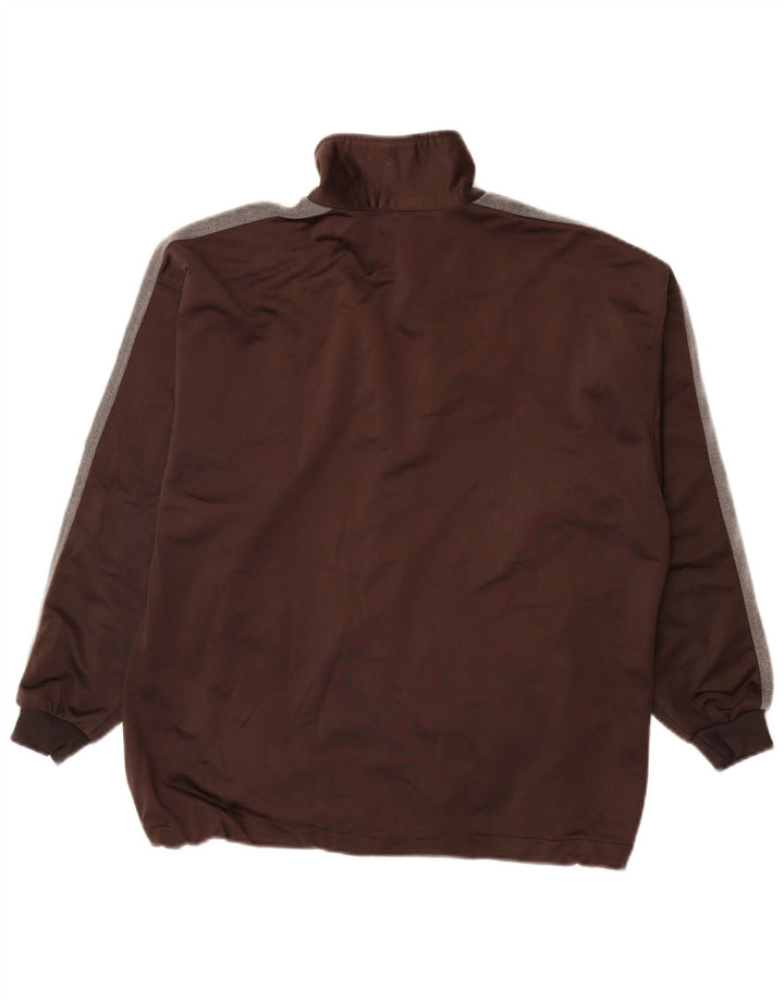 ASICS Mens Graphic Tracksuit Top Jacket Medium Brown Colourblock Polyester