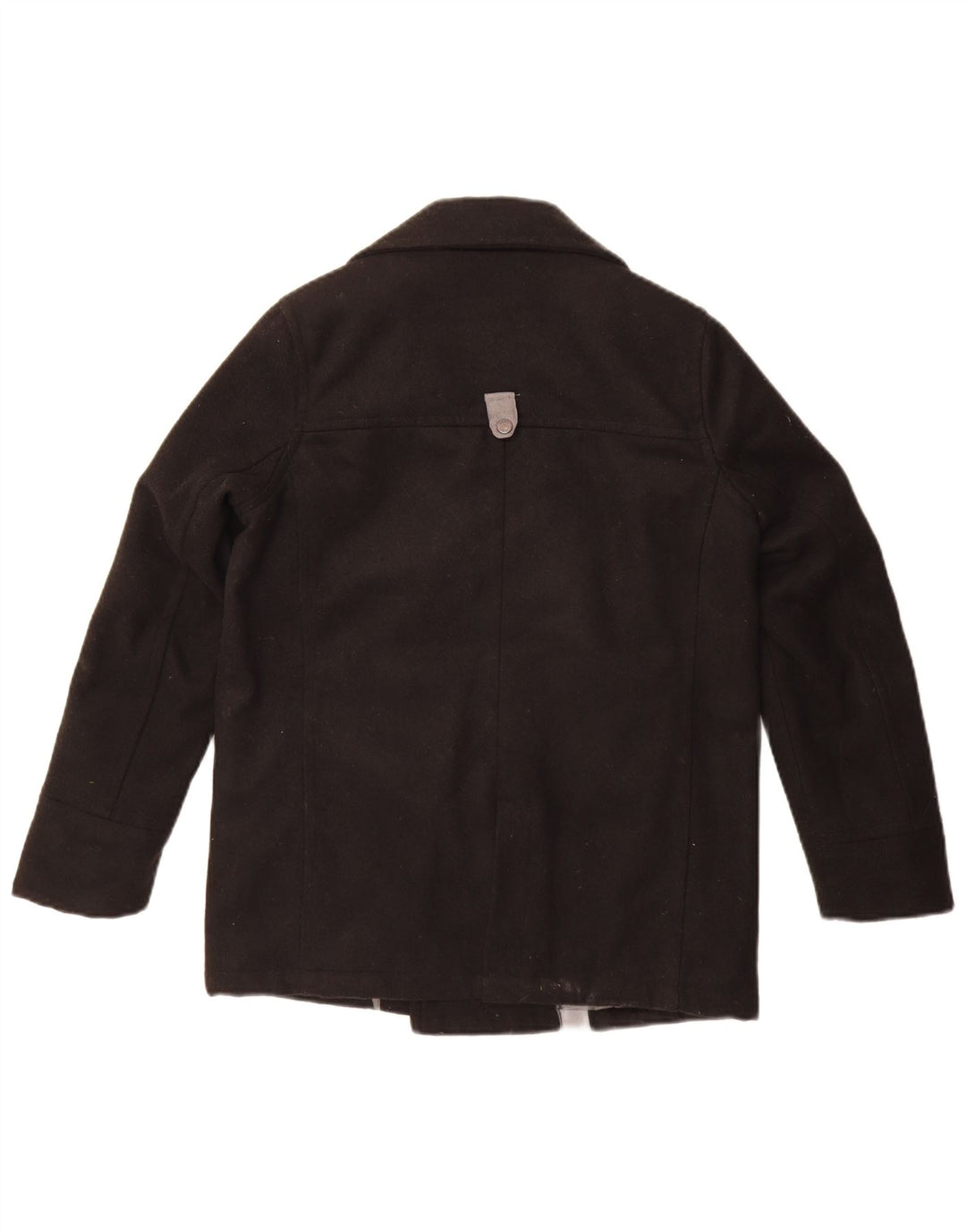 Dkny Womens Pea Coat UK 10 Small Black Colourblock Polyester
