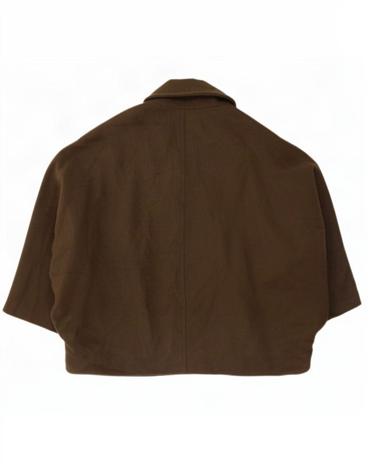 Zara Womens Cape Jacket UK 14 Medium Khaki Polyester