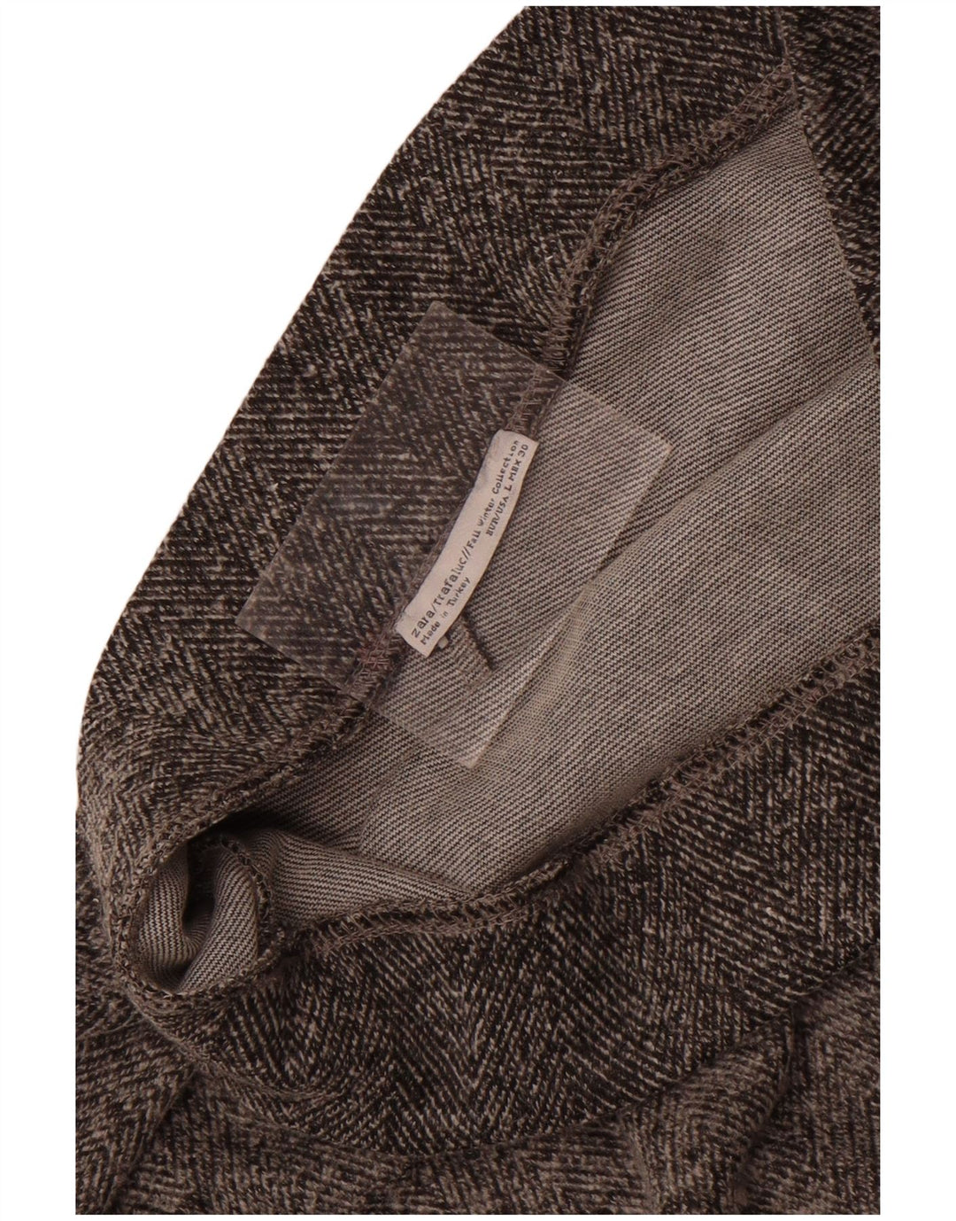 Zara Womens A-Line Skirt Large W30 Grey Herringbone