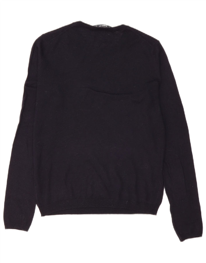 Zara Womens Crew Neck Jumper Sweater UK 10 Small Black