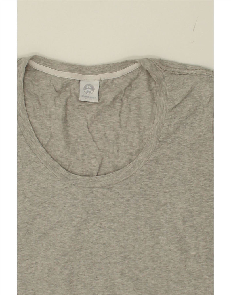 NORTH SAILS Womens Top Long Sleeve UK 14 Large Grey Cotton Vintage North Sails and Second-Hand North Sails from Messina Hembry 