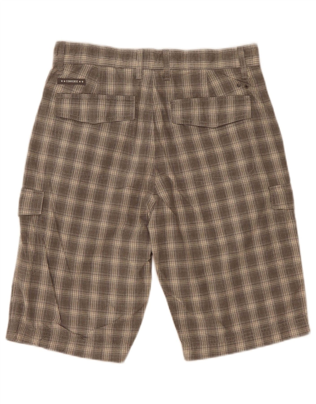 Converse Mens Cargo Shorts W30 Medium Grey Check