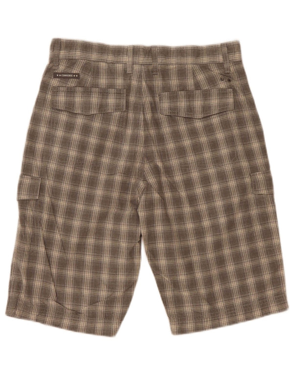 Converse Mens Cargo Shorts W30 Medium Grey Check
