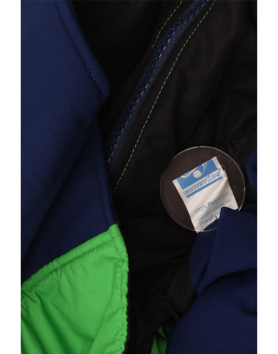VINTAGE Womens Padded Jacket UK 10 Small Green Colourblock Polyester Vintage Vintage and Second-Hand Vintage from Messina Hembry 