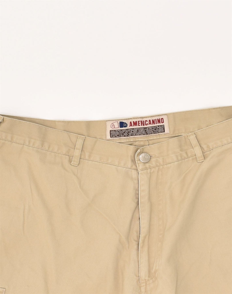 AMERICANINO Mens Cargo Shorts W36 Large Beige Cotton | Vintage Americanino | Thrift | Second-Hand Americanino | Used Clothing | Messina Hembry 