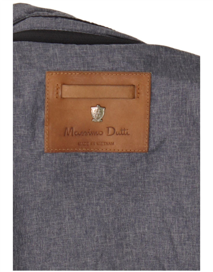 Massimo Dutti Mens Utility Jacket UK 38 Medium Navy Blue Nylon