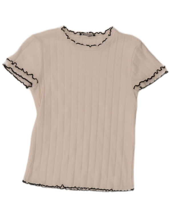 Zara Womens T-Shirt Top UK 12 Medium White