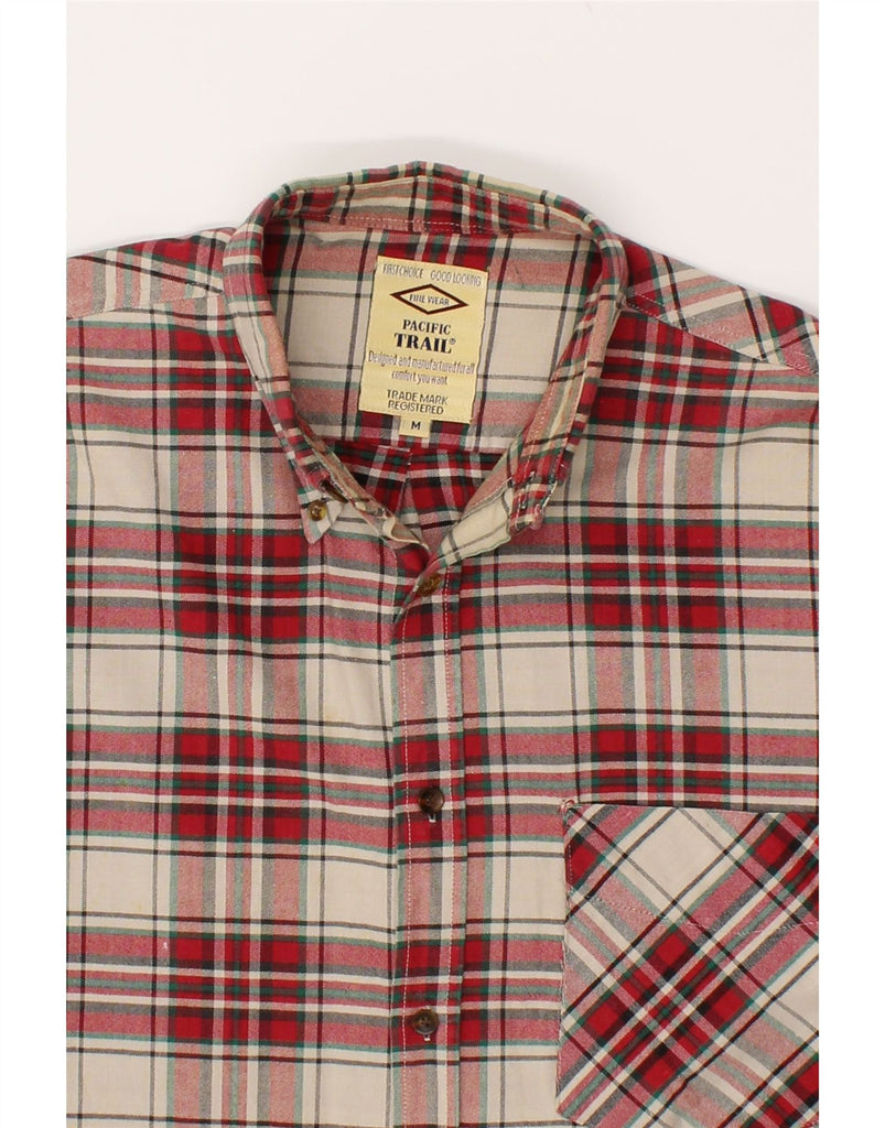 PACIFIC TRAIL Mens Shirt Medium Red Check Cotton | Vintage Pacific Trail | Thrift | Second-Hand Pacific Trail | Used Clothing | Messina Hembry 