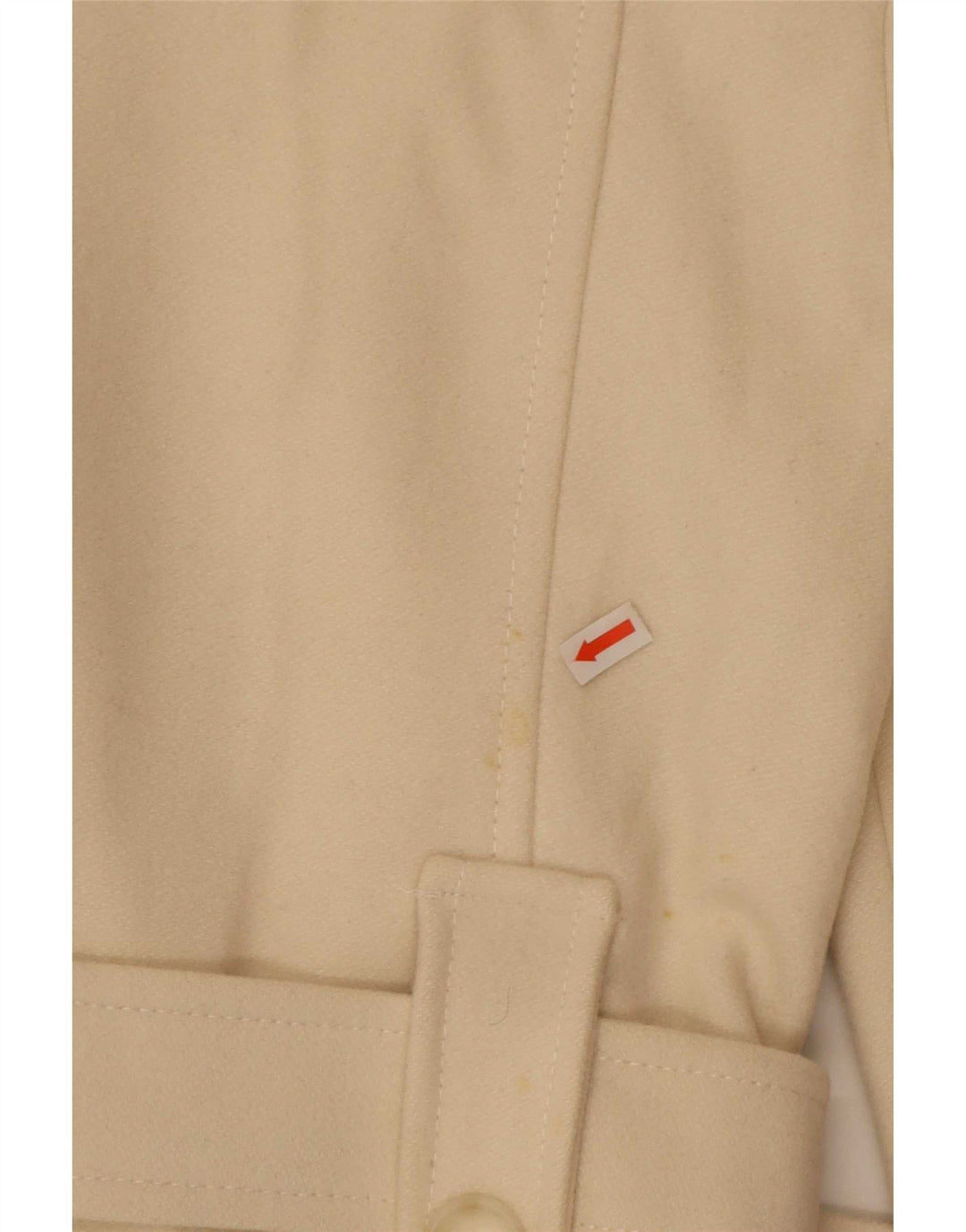 Benetton Womens Double Breasted Coat IT 40 Small Beige Wool