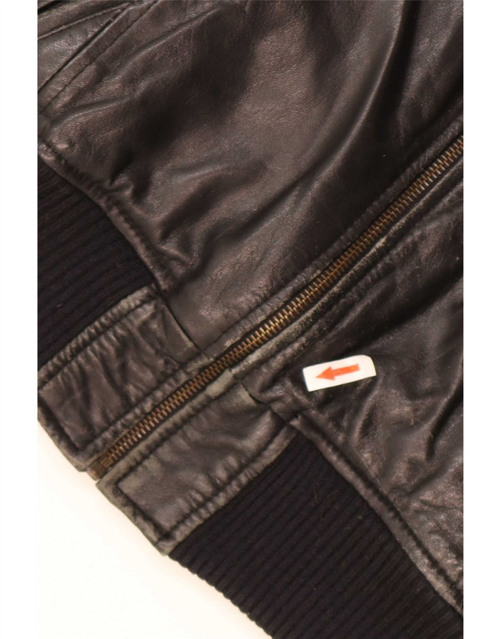 Vintage Mens Leather Jacket UK 38 Medium Black