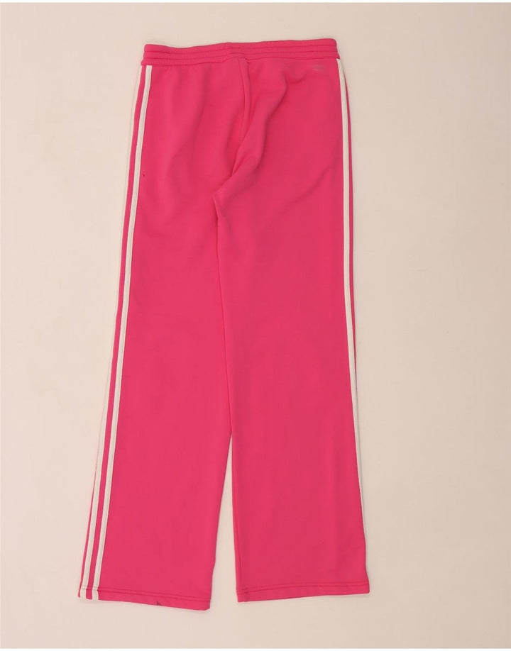 Adidas Womens Straight Tracksuit Trousers UK 10 Small Pink Polyester
