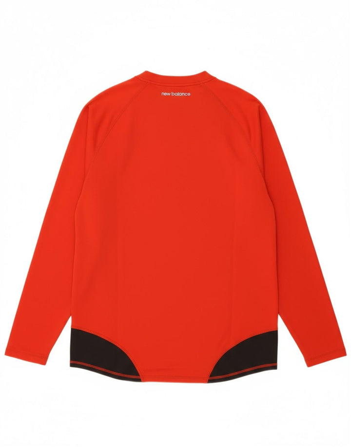NEW BALANCE Mens Top Long Sleeve Medium Black Colourblock Polyester