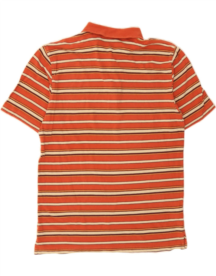PENGUIN Mens Polo Shirt XL Orange Striped Cotton Vintage Penguin and Second-Hand Penguin from Messina Hembry 