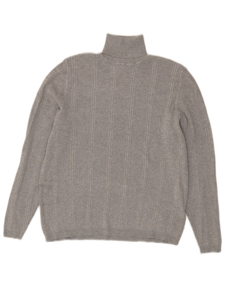 Marks & Spencer Womens Roll Neck Jumper Sweater UK 18 XL Grey Viscose