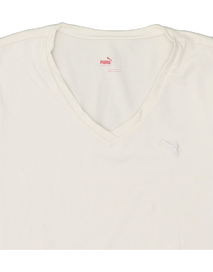 PUMA Womens T-Shirt Top UK 16 Large  White | Vintage Puma | Thrift | Second-Hand Puma | Used Clothing | Messina Hembry 