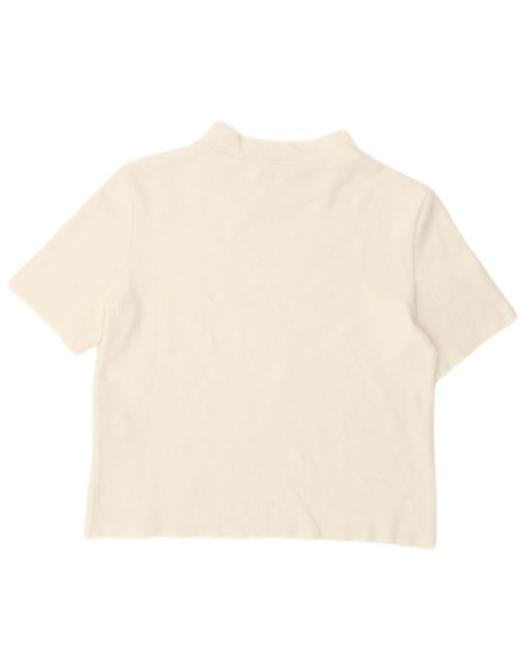 Zara Womens Crop T-Shirt Top UK 12 Medium White Cotton