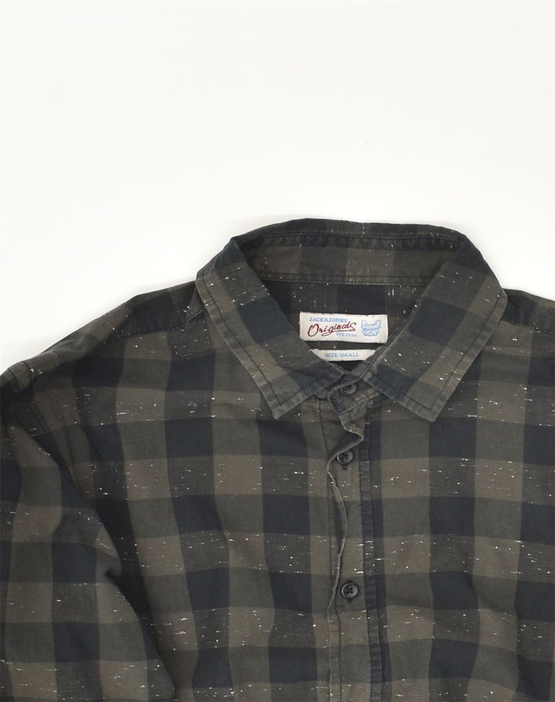 JACK & JONES Mens Originals Shirt Small Grey Gingham Cotton | Vintage Jack & Jones | Thrift | Second-Hand Jack & Jones | Used Clothing | Messina Hembry 