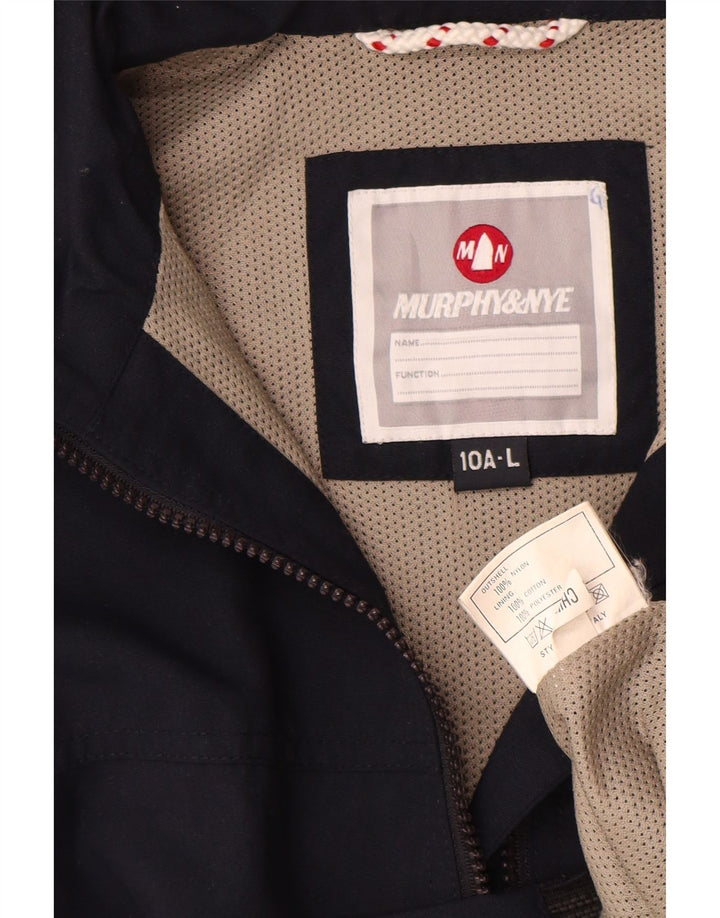 MURPHY & NYE Boys Bomber Jacket 9-10 Years Large Navy Blue Nylon
