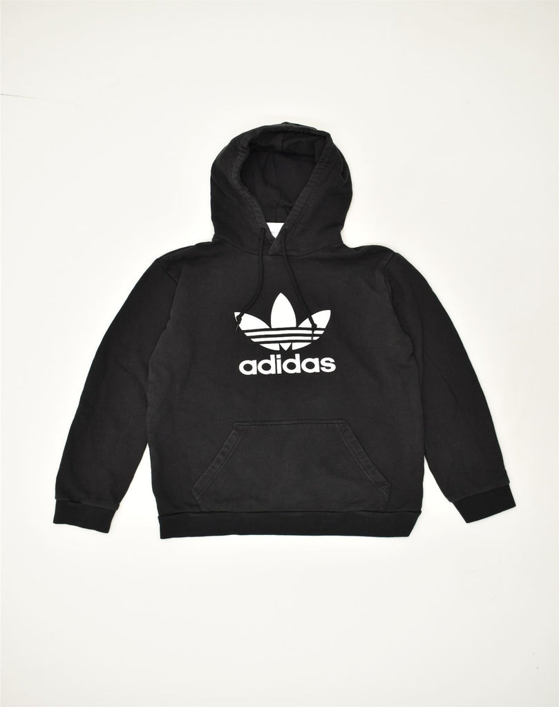 ADIDAS Mens Graphic Hoodie Jumper Medium Black Cotton | Vintage Adidas | Thrift | Second-Hand Adidas | Used Clothing | Messina Hembry 