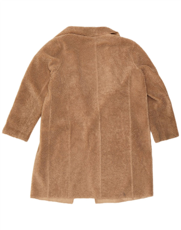 Marks & Spencer Womens Teddy Bear Overcoat UK 14 Large Brown Polyester