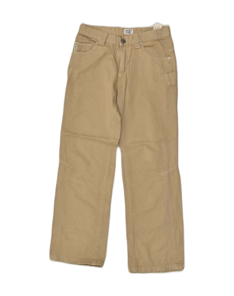 ARMANI JUNIOR Boys Straight Casual Trousers 9-10 Years W25 L25  Beige | Vintage Armani Junior | Thrift | Second-Hand Armani Junior | Used Clothing | Messina Hembry 