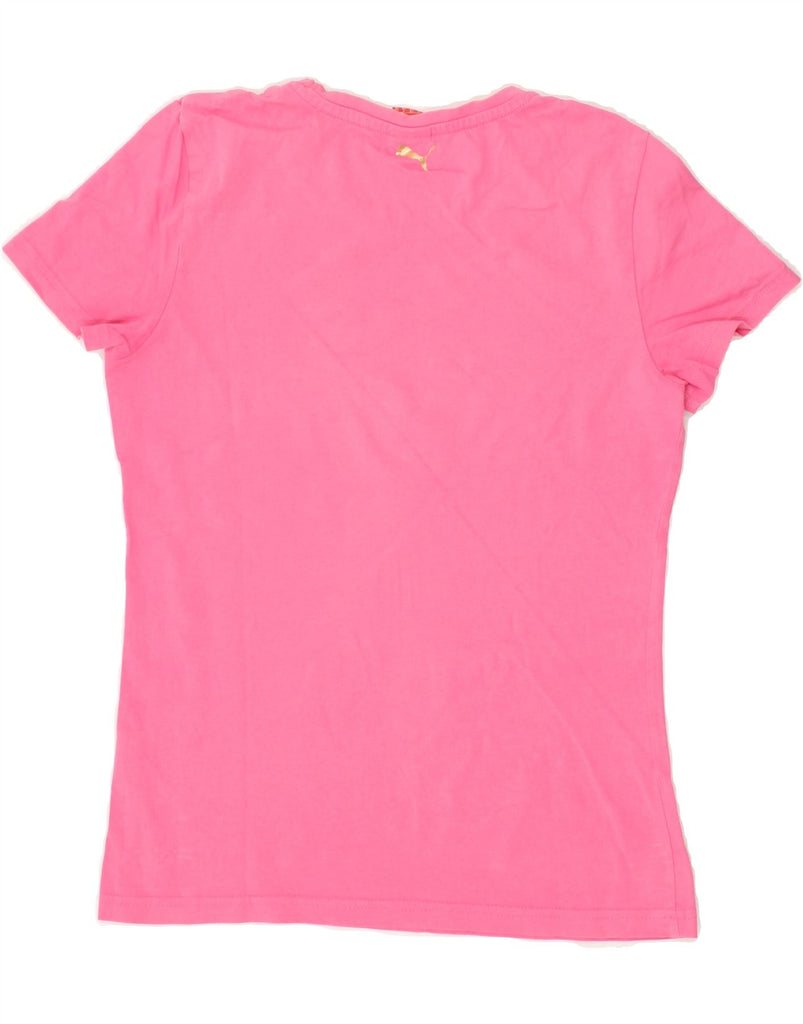 PUMA Womens Graphic T-Shirt Top UK 10 Small Pink Cotton Vintage Puma and Second-Hand Puma from Messina Hembry 